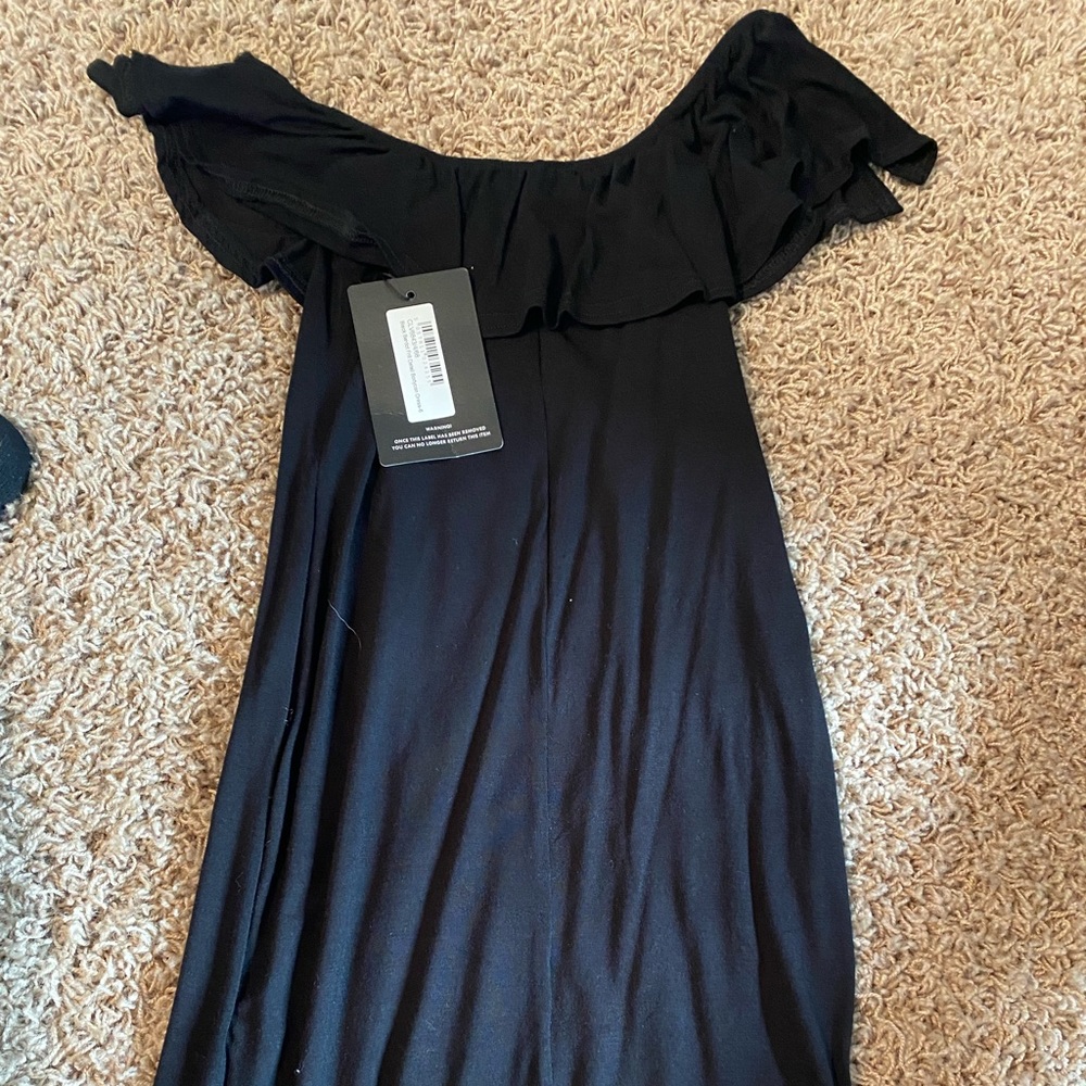 off the shoulder ruffled dress
